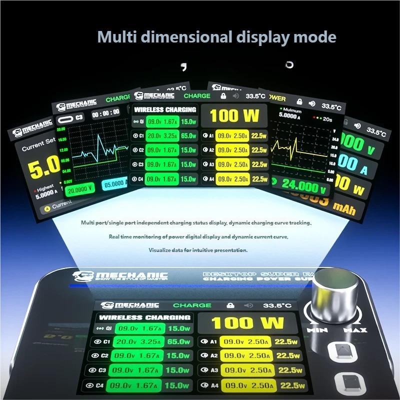 MECHANIC Power 200 Desktop Fast Charging Power Station for Mobile Phone Tablet Multi-port Desktop Charging Station Power Supply