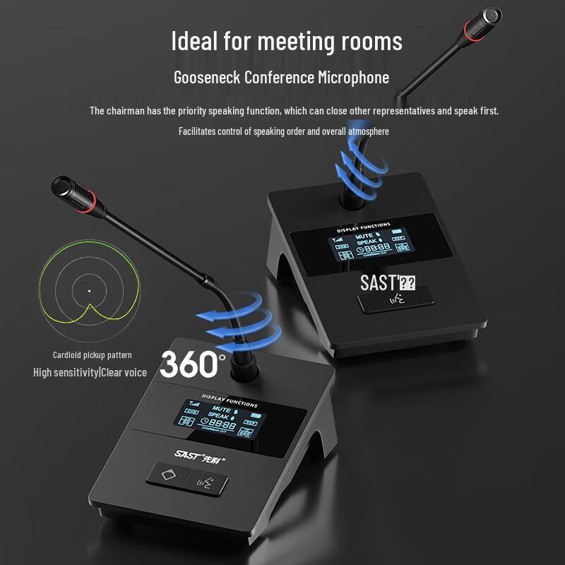 SAST Professional Wireless Desktop Conference Microphone