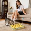 Interaktives Katzenpuzzle Schaufelspielzeug - Labyrinthspielzeug mit Glöckchenbällen & Federstab für Katzen-Selbstbeschäftigung, Langeweilevertreibung & Naturfreisetzung