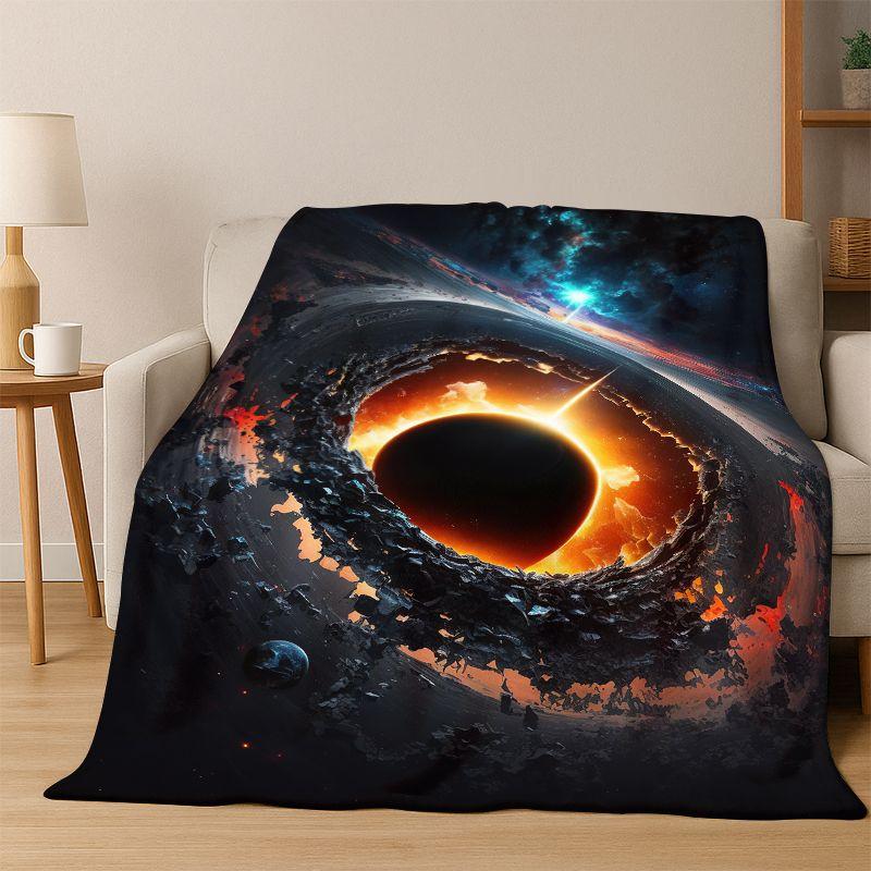 

Universe Milky Way Space Stars Galaxy Earth Flannel Blanket Soft Warm Throw Blanket for Bedroom Living Room Bed Travel Camping 75x90cm