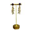 Light Luxury Design Full of Diamonds Inlaid with Purple Stud Earrings, Super Sparkling Exquisite Star Earrings