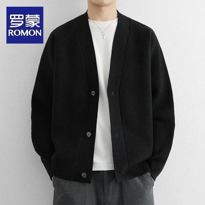 Men's V-Neck Knit Cardigan Sweater