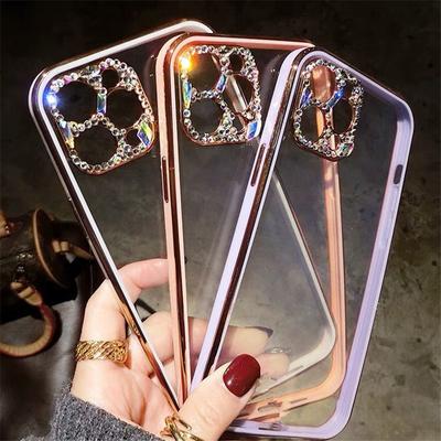 Diamantové třpytivé pouzdro na telefon Xiaomi note 10 pro Plating Transparentní kryt na Mi 11 lite 10A 9C 9T Note 11 pro 11s poco X3 M3