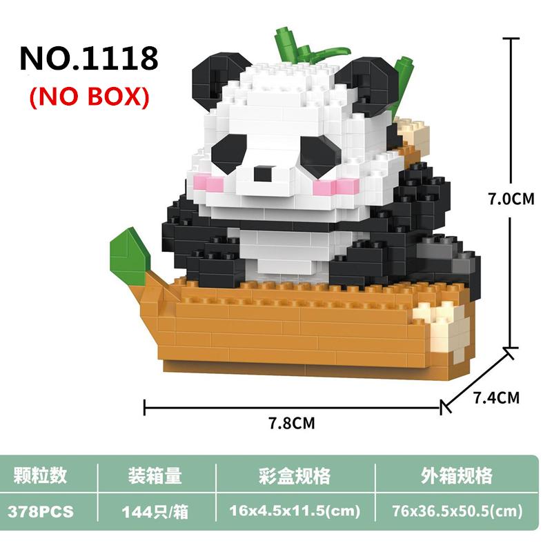 Kawaii Panda Series Micro Particle Building Block Creative Cute Animals DIY Assembled Bricks Toys For Chillren Christmas Gift