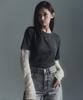 Ledi Layered Long Sleeve Charcoal Cream