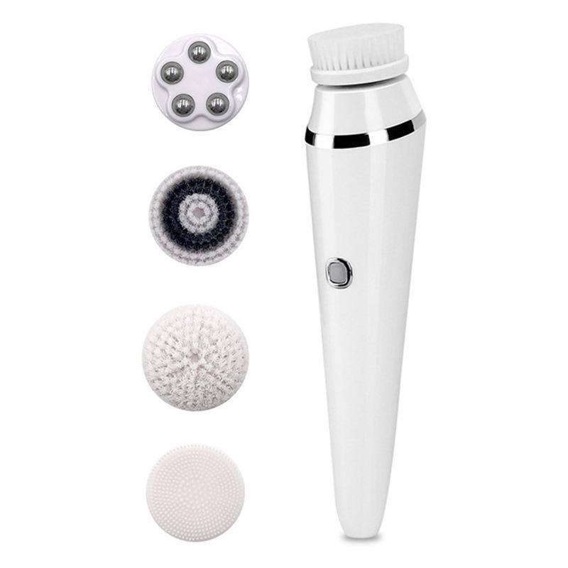 Multifunctional Waterproof Rotating Electric Facial Cleansing & Massage Brush - 4-in-1 Pore Cleaner