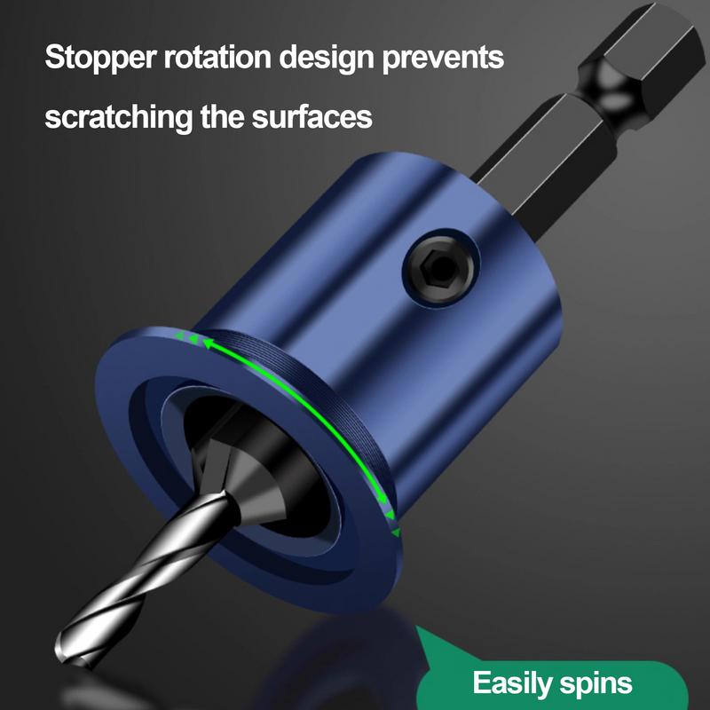 10mm Shank Drill Bit Core Limiter Countersink Drills Router Bit Woodworking Tool With Hexagon Wrench Woodworking Tools