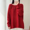 2026 Autumn/Winter Pure Wool One-Shoulder Knit Sweater with 3D Embroidery