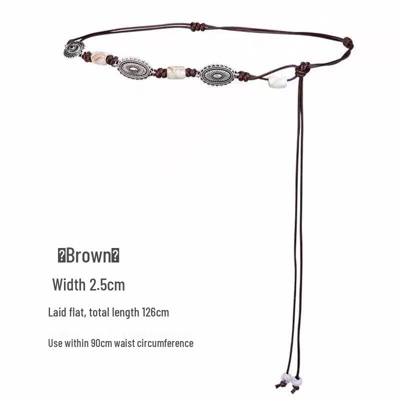 Bohemian Ethnic Beaded Waist Chain: Vintage-Style Accessory for Dresses and Shirts