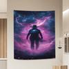 Galactic Cowboy Tapestry  Vibrant Wall Hanging with Lightning and Stars for Bedroom and Living Room Decor Perfect Gift