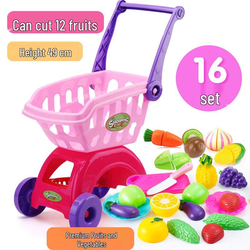 Kids' Shopping Cart Toy Set with Fruit Cutting (Multiple Sizes)