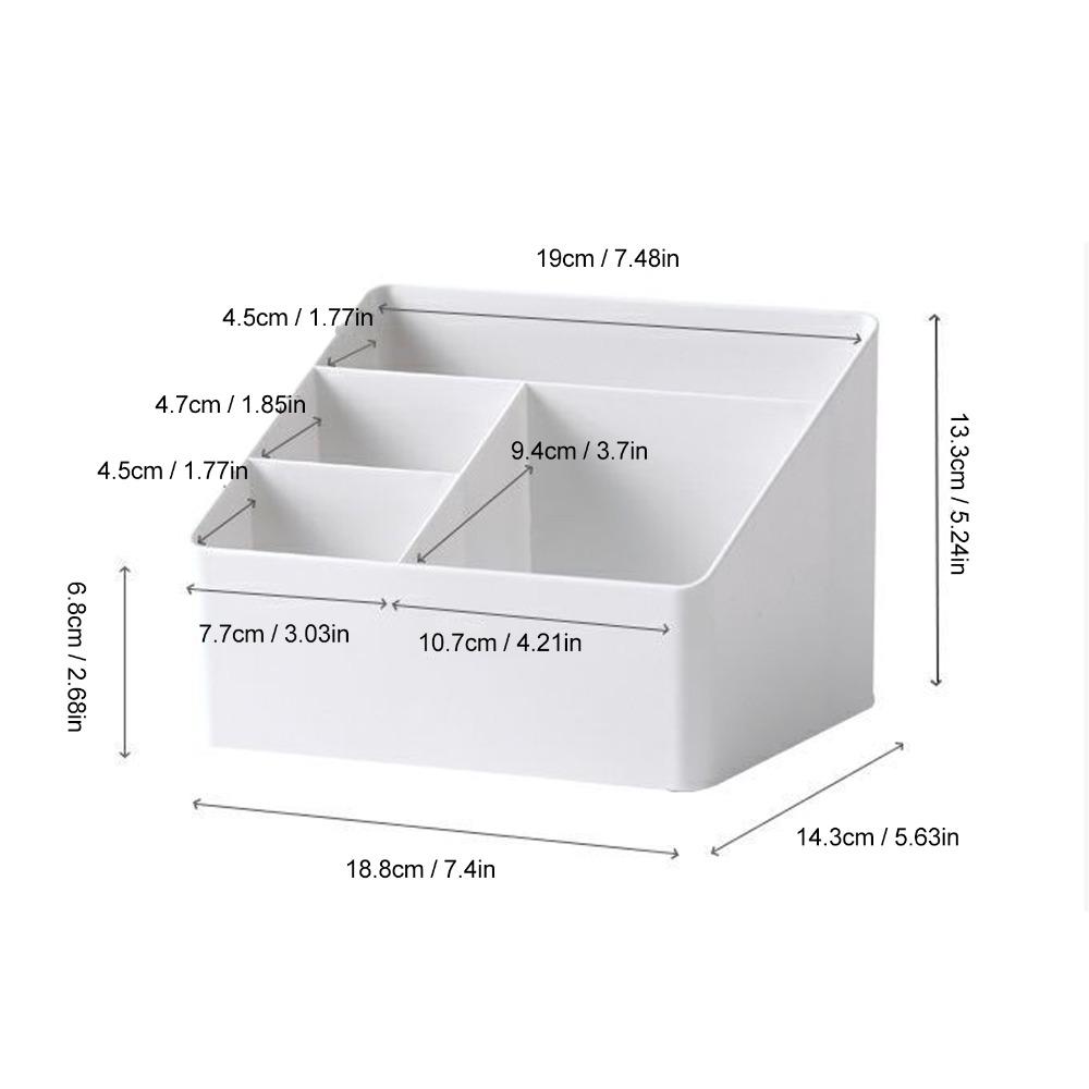 Home Organize PP Desktop Storage Box Multifunctional Large Makeup Organizer White Multicompartment Desk Office Organizer Desktop