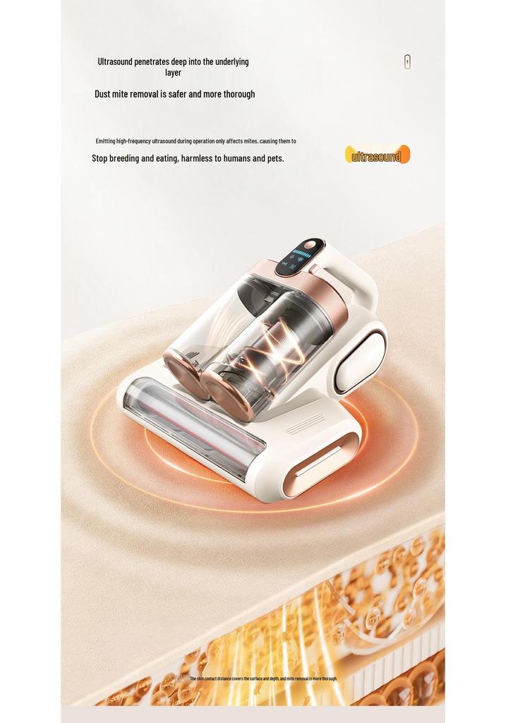 Automatic Bed Vacuum with Double Dust Cup & UV Sterilizer - High Suction Mite Remover
