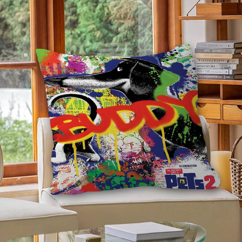 T-The S-Secret L-Life O-Of Pets Pillow Gifts Home Office Furnishings Bedroom Sofa Car Cushion Cover case 45x45cm