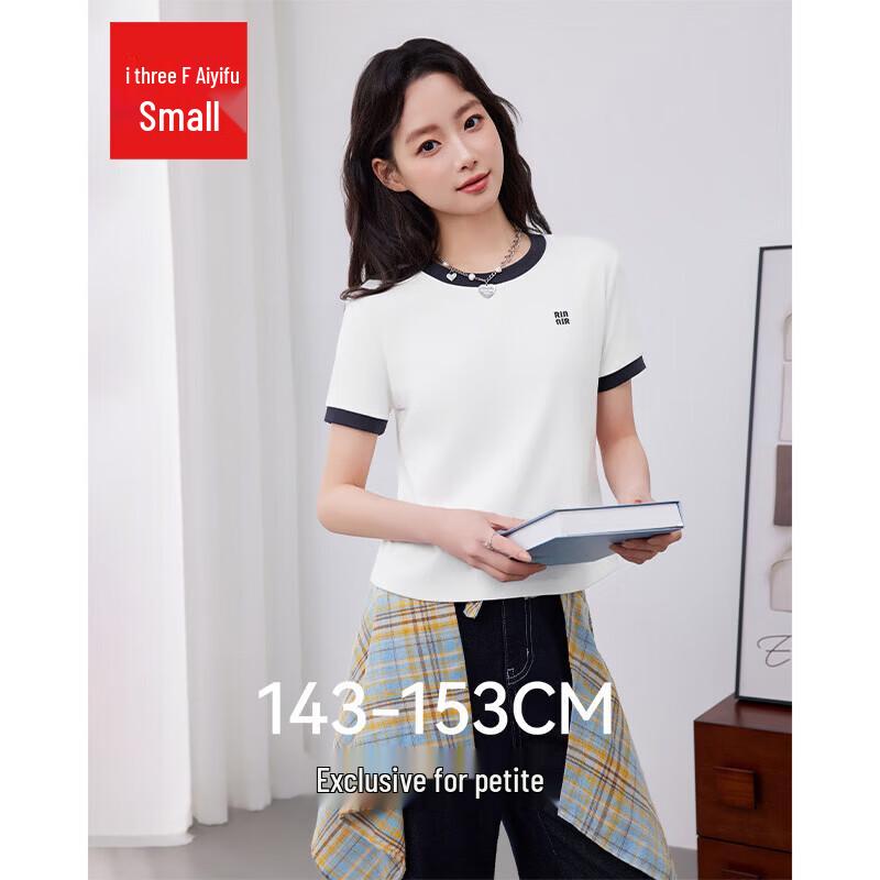IEF Petite 2026 S/S Korean Color-block Casual T-Shirt M