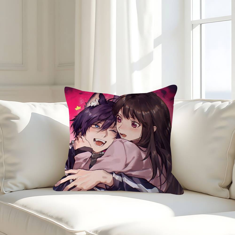 N-Noragami Anime Kissenbezüge Cartoon Sofa Dekorative Zuhause Doppelseitiger Druck Kurzer Plüsch Niedlicher Kissenbezug