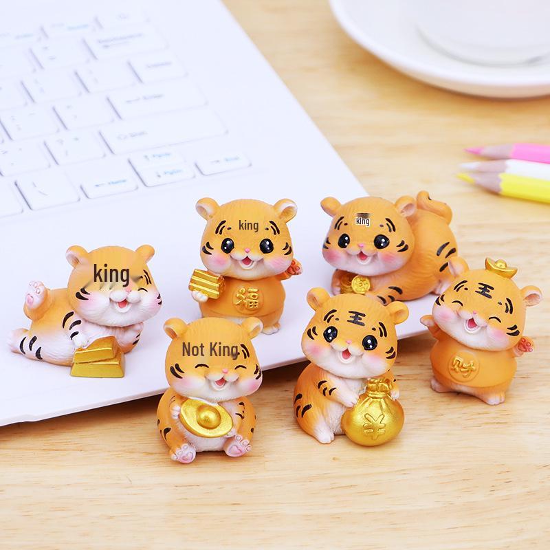 Charming Cartoon Tiger Ornament: Cute Fortune-Attracting Gift for Bedroom, Living Room, Dining Room, or Desk