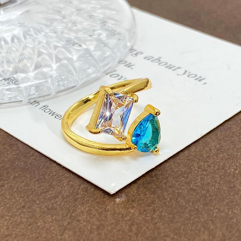 Blind Box Medieval Vintage Gold Niche Retro High-End Open Ring Color Treasure Light Luxury Ring Woman