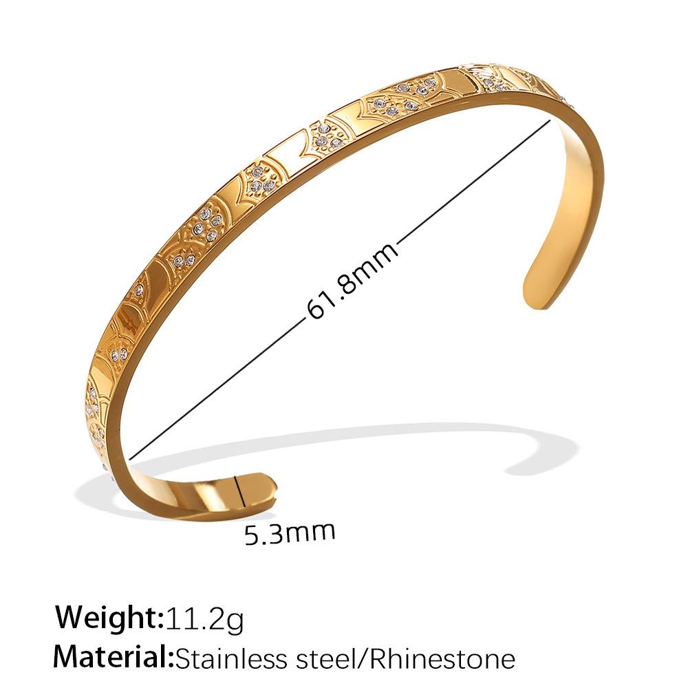 Exaggerated Personality Versatile Titanium Steel Inlaid Zircon Marine Series Stainless Steel Advanced Sense Opening Bracelet