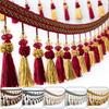 Lace Tassel Fringe Trim with Crystal Embellishment 1-5M Ribbon for Sewing Curtains Cushions Upholstery Diy Craft Decoration