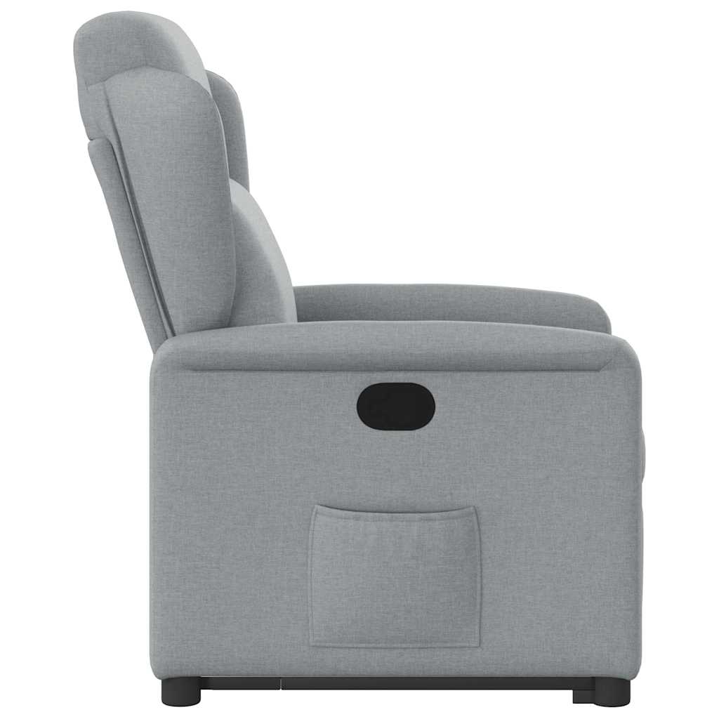 Recliner Chair with Rising Function Light Grey Fabric