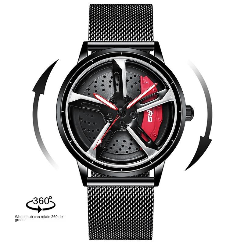 SVJ Men's Watch Car Wheel Modified Rs7 Men's Watch Hydraulic Three-dimensional Hollow Quartz Watch