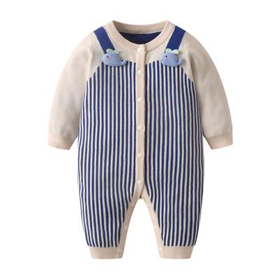 Adorable Fashionable Knit Baby Romper: Autumn/Winter Style for Boys - Perfect for Outings