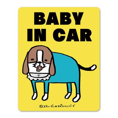 Panda & Dog BABY IN CAR Car Magnet Sticker Umeyoshi Baby Incar