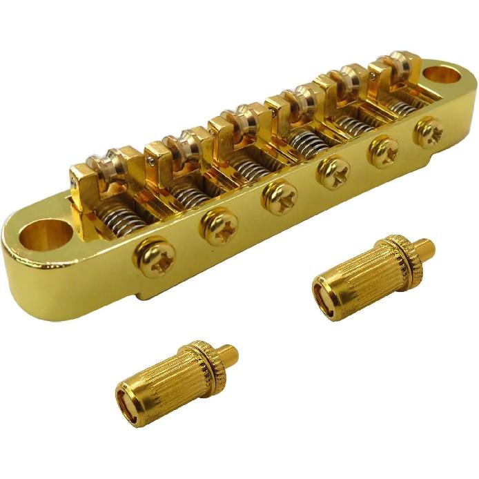 Gold Tune-O-Matic Bridge with Roller 6-Saddles for Epiphone Guitars