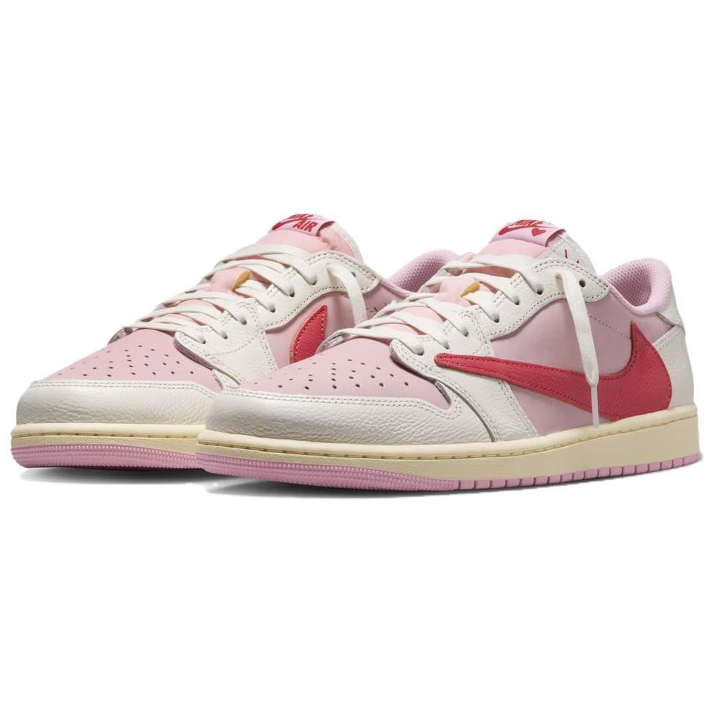 Travis Scott x Air Jordan 1 Retro Low OG Sail Tropical Pink Herren Sneaker Tropical-Pink-Shy-Pink-Muslin IQ7604-101