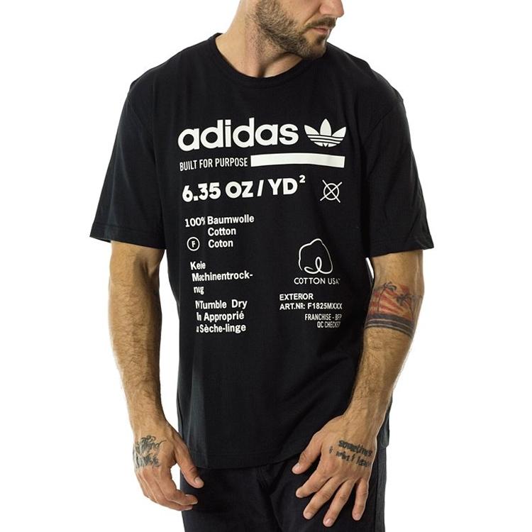 Adidas Originals Kaval Graphic Print Short-Sleeve T-Shirt Men Tops Black White DM2085