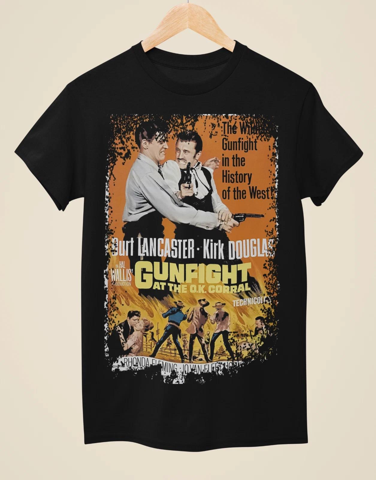 Gunfight at the O.K. Corral - Western Movie Poster inspired Unisex Black T-shirt XL