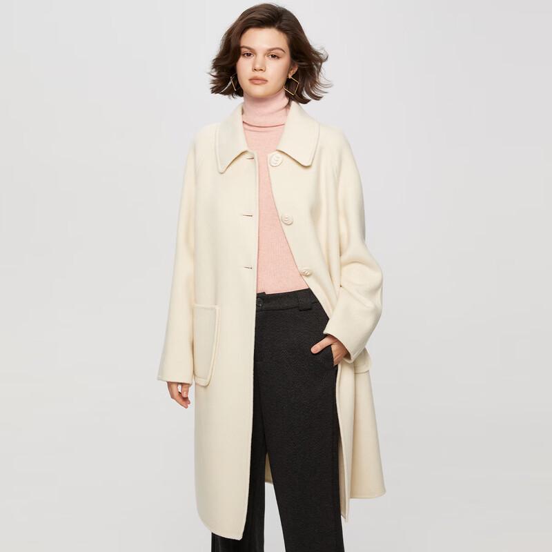 

Shetu Women s Wool Blend Lapel Coat M