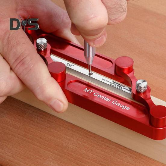 Aluminum Alloy Center Gauge Woodworking Marking Tool Set Durable Scribe Line Locator with Interchangeable Marking Bars