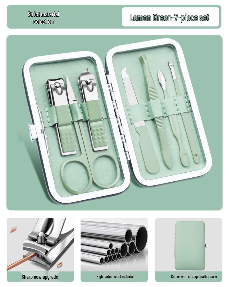 Matcha Green Nail Clippers Set - Complete Pedicure and Nail Art Tools