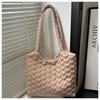 All Cotton Clothes Solid Color Retro Large Capacity Literary Fashion Embroidery Thread Shoulder Tote Women's Bag