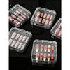 2pcs Transparent Acrylic Fake Nails Display Box, Portable Nail Sticker Showcase, Empty Manicure Box (Nails Not Included)