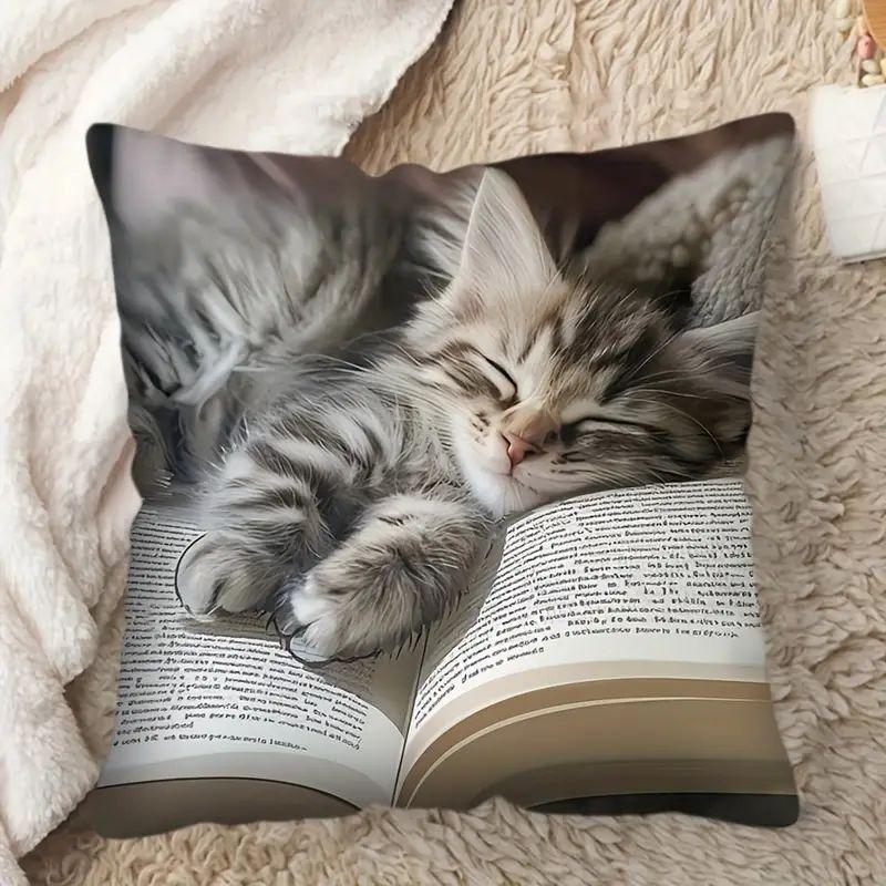 Fronha Bonita com Estampa de Ovelhas: Impressão Plana 2D, Bordado Não Real para Noites Aconchegantes Almofada de Sofá