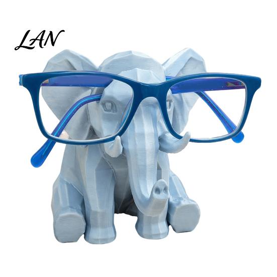 Detailed Home Accents Elephant Shape Glasses Frame, 3D Printed Hand Carved Living Room Ornament Holder, Decorative for Office Desk Intricately Decor