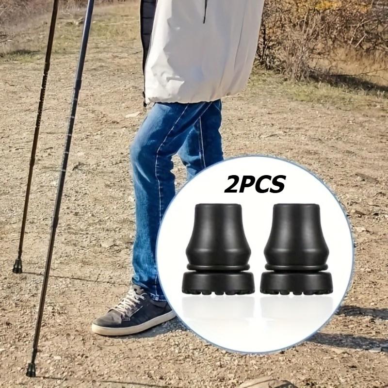 2pcs Rubber Cane Tips Locking Ring Easy-Install Replacement Tips for Most Walking Canes and Crutches Ideal for and Recovery 2pcs-19mm чёрный