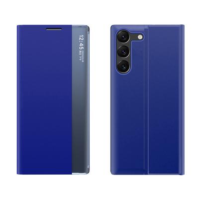 New Sleep View Case for Samsung S24 with Magnetic Flap, Blue