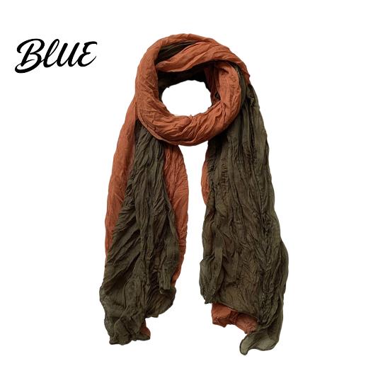 Unisex Fashion Shawl Neck Wrap Pleated Warm Gradient Design Scarf Two-Color Bow Tie Cold Weather