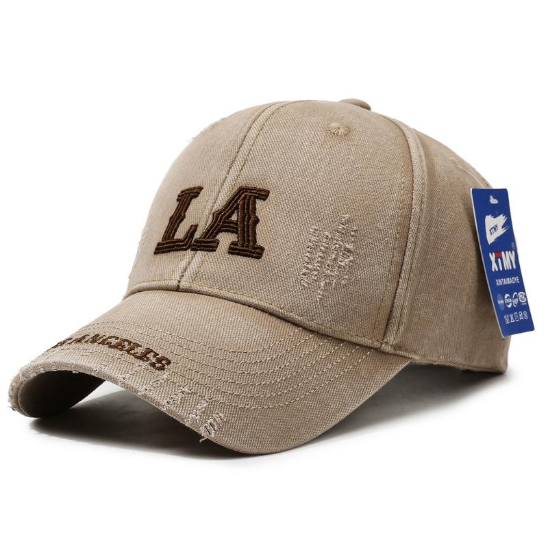 Distressed Baseball Cap Women Unisex Trendy Embroidered Letter Sun Visor Dad Hat