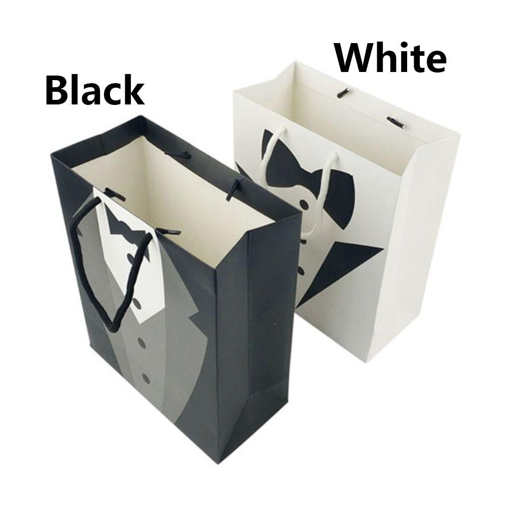 2/5pcs New Recyclable Party Supplies Tuxedo Groomsmen Thank You Shop Loot Gift Bag with Handles