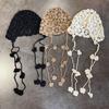 JYL DIY Bow Cap Women Korean Vintage Casual Plaid  Newsboy Hat Cotton