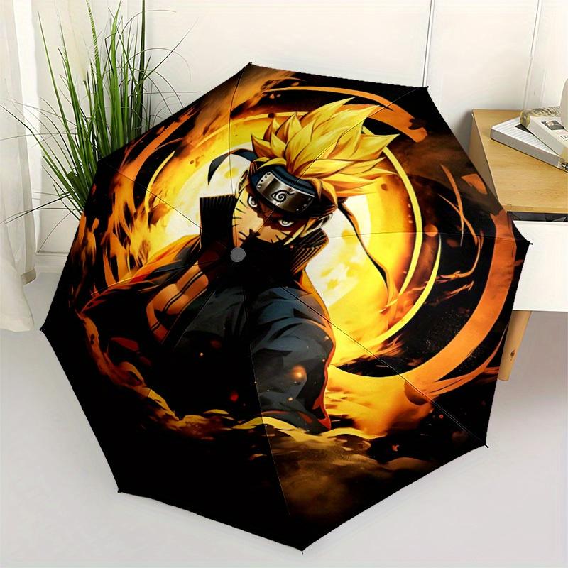 1pc Naruto Windproof Automatic Umbrella, Portable Folding Design, Lightweight for Women/Men211