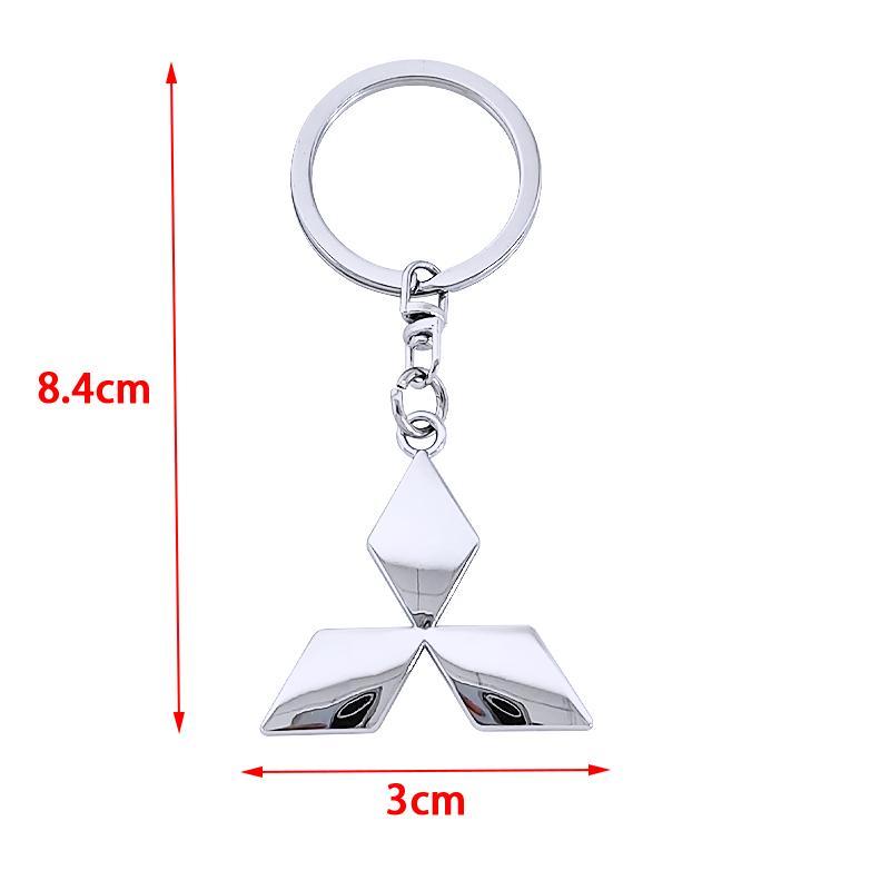 1pcs metal Zinc Alloy Car KeyChain sticker Key Chain Keyring Key Ring Creative logo Emblem Auto Badge accessories For Mitsubishi Mitsubishi Keychain