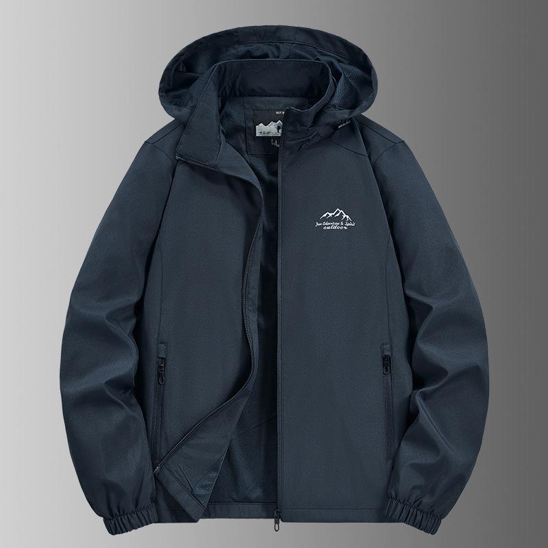 Jacket Men's Stand-Up Collar Jacket Hooded Jacket Windproof Waterproof Loose Casual Youth Sports Top