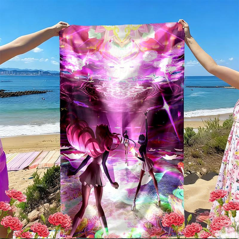 KPop Demon Hunters Print Beach Towel, Versatile Lightweight Absorbent Beach Towel for Pool Surf Yoga Bathroom, Perfect Birthday Holiday Gift