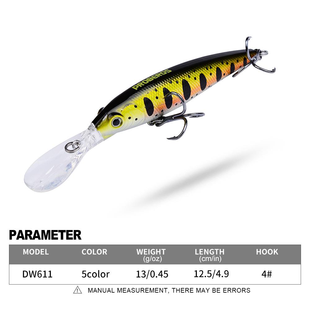 Bionic Floating Minnow Lure, 12.5cm, 13g - Durable Artificial Fishing Bait (DW611)